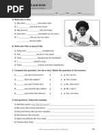 Unit 4.1 Food and Drink: Grammar A - To Like (Present Simple)