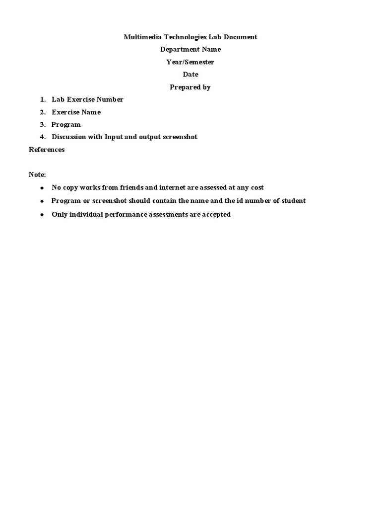Multimedia Lab Exercise Guidelines | PDF | Art | Computers