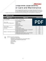 Requests For Care and Maintenance: Inkjet Printer CJV300-130/160, CJV300-130/160 Plus