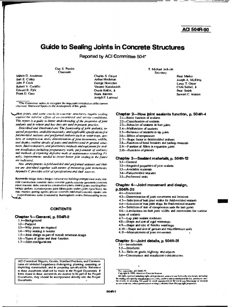 Aci 504r 90 Pdf Thermal Expansion Concrete
