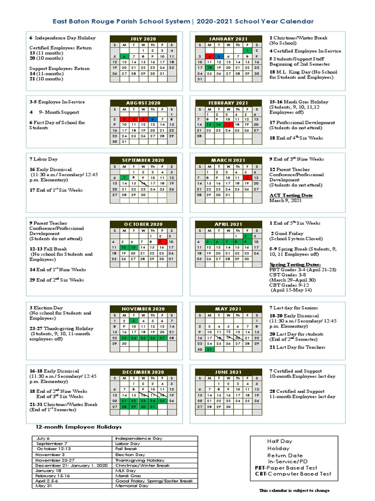 Ebr 2021 Calendar 4920 PDF Academic Term Holidays