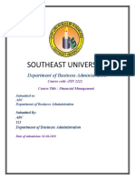 Southeast University: Department of Business Administration