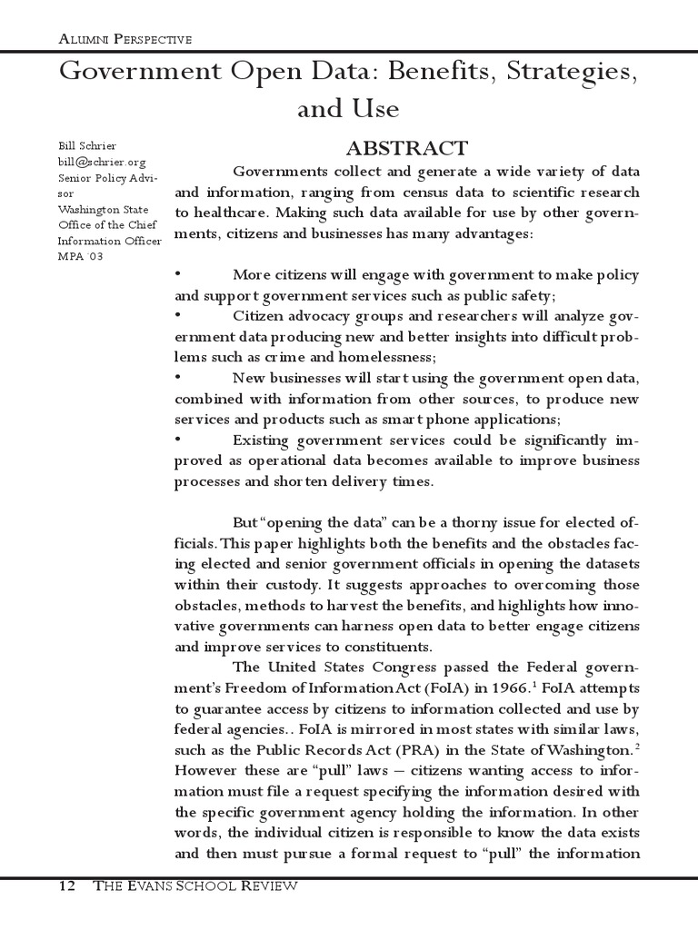 Benefits of Government Open Data | PDF | Social Media | Popular Culture ...