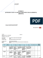 Rubrics HRM 533 For Reflection Paper