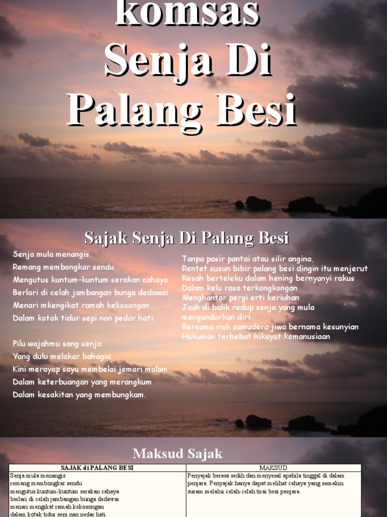 Nota Sajak Senja Di Palang Besi Pdf