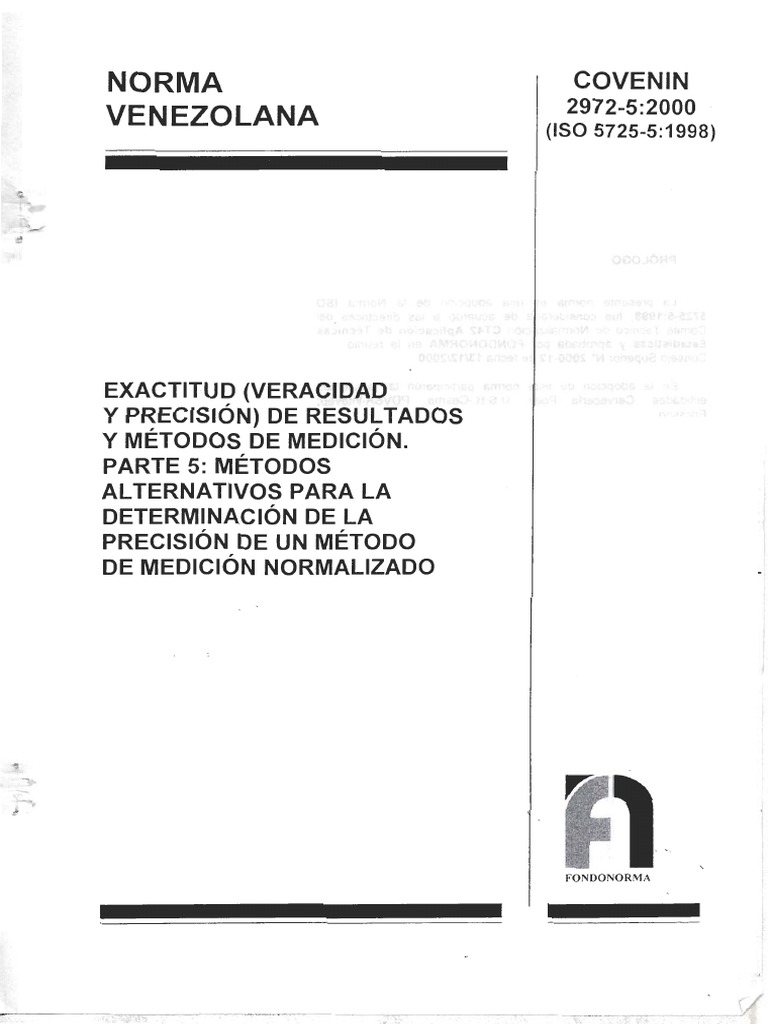 Iso 5725 Parte 5 Version Covenin 2972 PDF | PDF