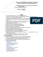 Formato para El Informe Del Tif, Ingeniería en Mantenimiento