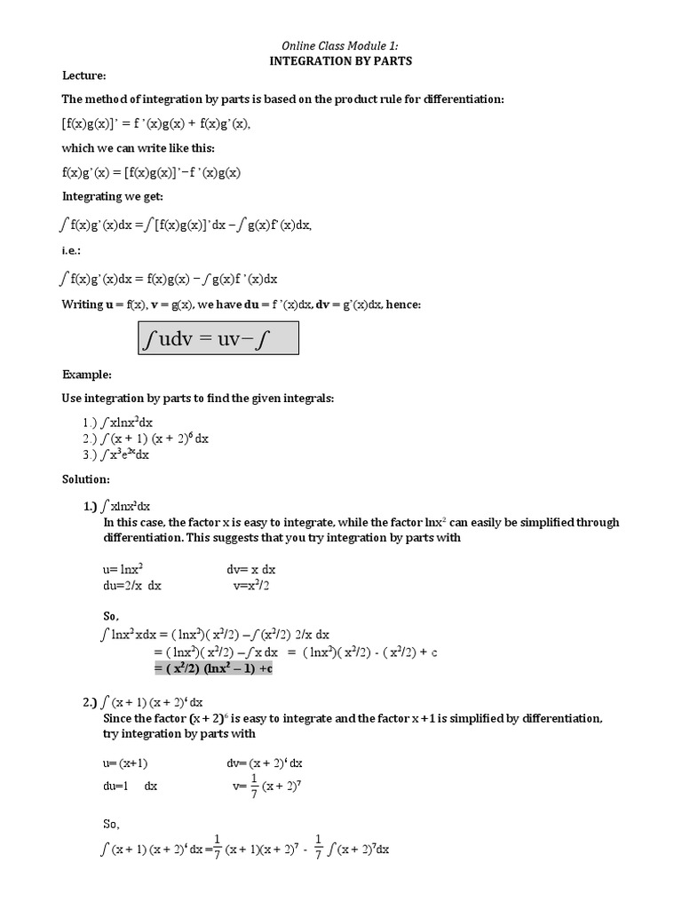 Activity No. 1 Integration by Parts | PDF | Cognitive Science | Learning
