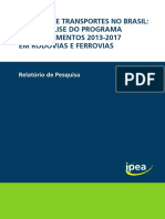 IPEA. Logística e Transportes No Brasil - Análise Do Programa de Investimentos 2013-2017 em Rodovias e Ferrovias