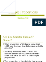 Sample Proportions: Section 9.2