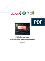 Ipod/Auxiliary Input Adapter Installation Guide For Becker Radios With Aux Menu