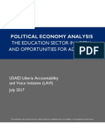 Political Economy Analysis: The Education Sector in Liberia and Opportunities For Advocacy
