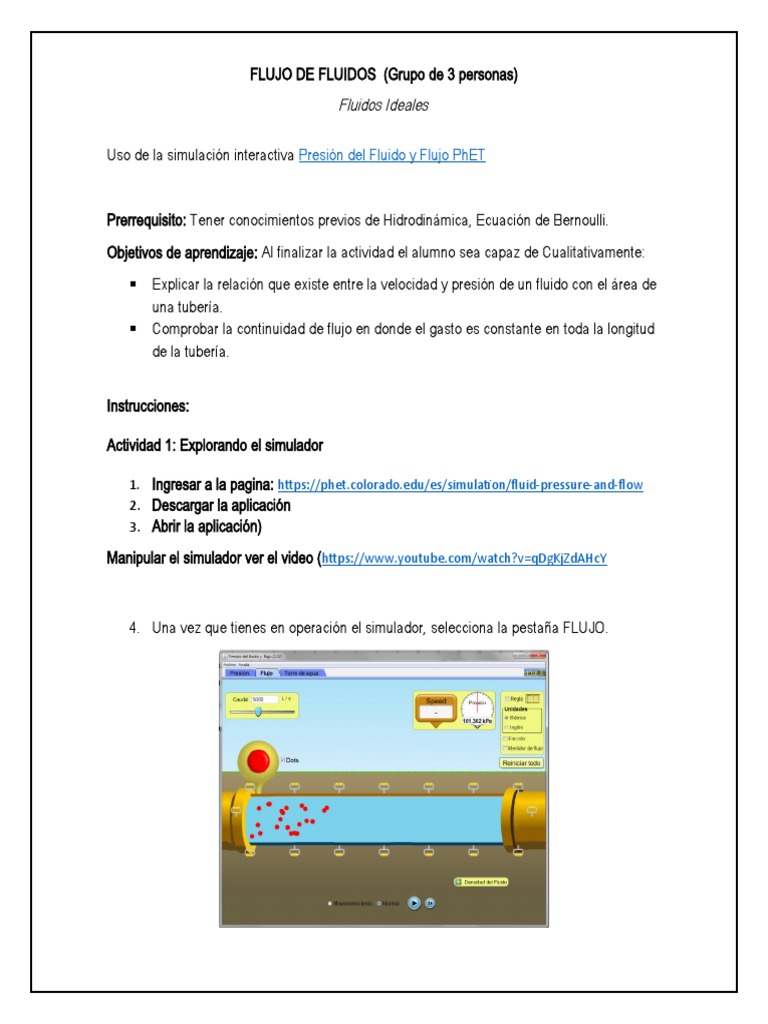 Simulador de Fluidos: Presión y Flujo | PDF | Descarga (hidrología ...