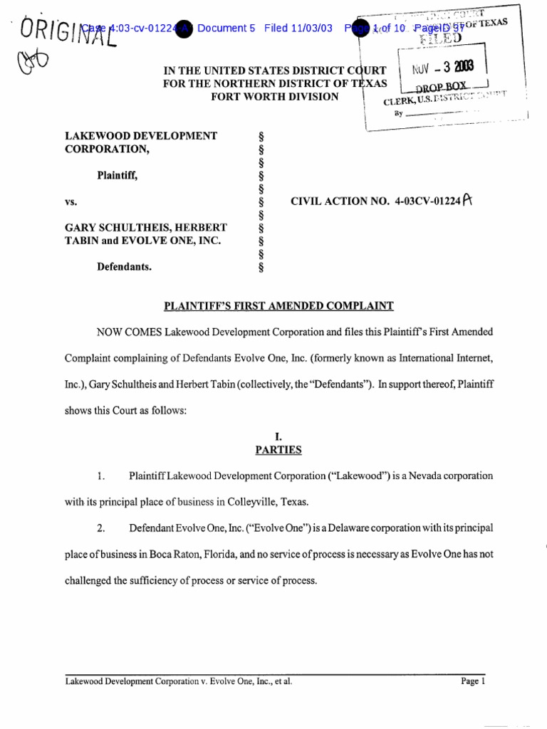 Case 4:03-cv-01224-A Document Overview | PDF | Law