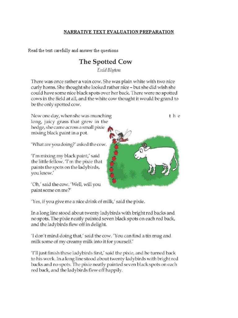 Narrative Text Evaluation Guide | PDF