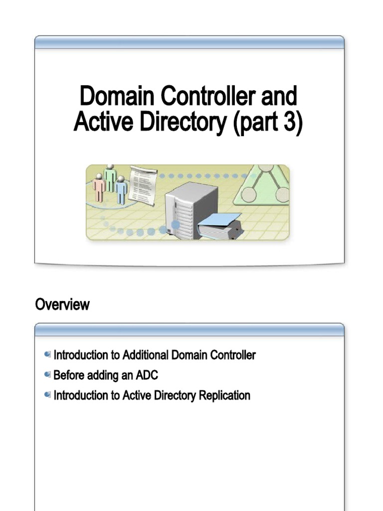 Adding Additional Domain Controllers Guide | PDF | Active Directory ...