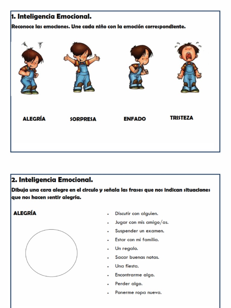 Fichas para Trabajar La Inteligencia Emocional (Imprimir) | PDF
