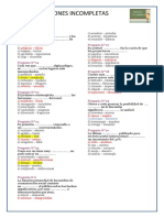 ORACIONES INCOMPLETAS: EJERCICIO DE COMPLETAR FRASES