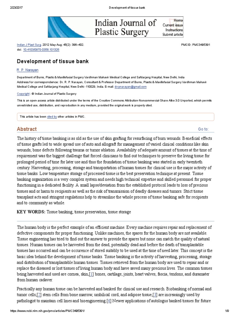 Development of Tissue Bank | PDF | Organ Donation | Sterilization ...