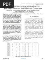 Placement Prediction Using Various Machine Learning Models and Their Efficiency Comparison