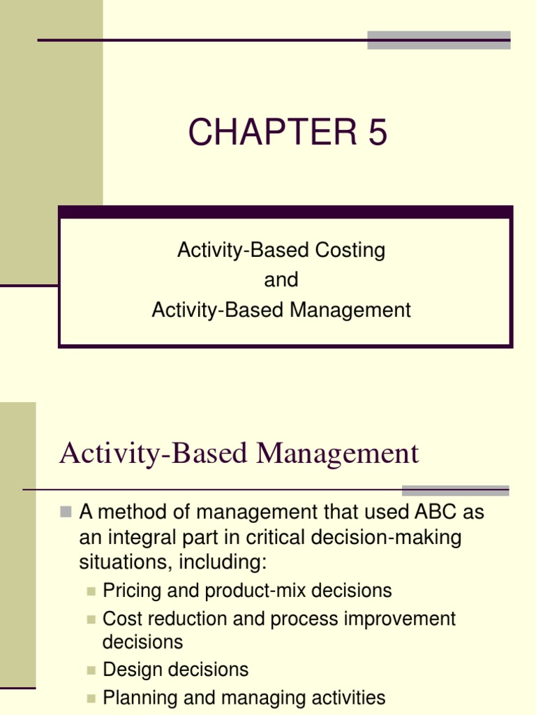 Activity-Based Costing and Management | PDF | Management Accounting ...