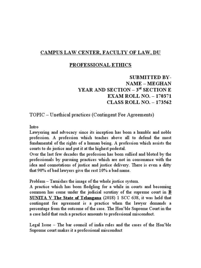 Professional Ethics Pdf Lawyer Advocate