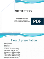 Forecasting: Presented by Manisha Vaghela
