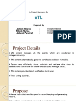 eTL Project Summary Document