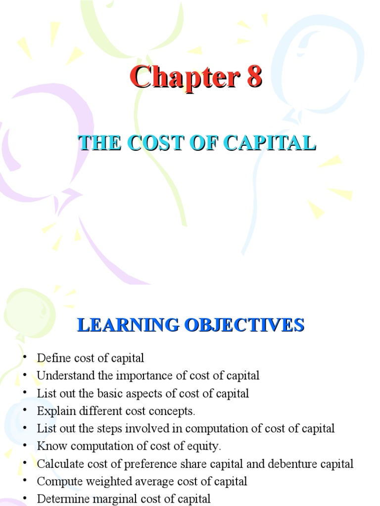 Cost of Capital PDF Cost Of Capital Capital Asset Pricing Model