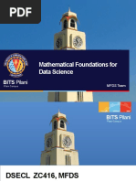 Mathematical Foundations For Data Science: BITS Pilani