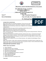 S R M C MBA (SEM II) (Group-21,22,23) Tutorial Sheet-4 Marketing Management-Ii (KMB-208)