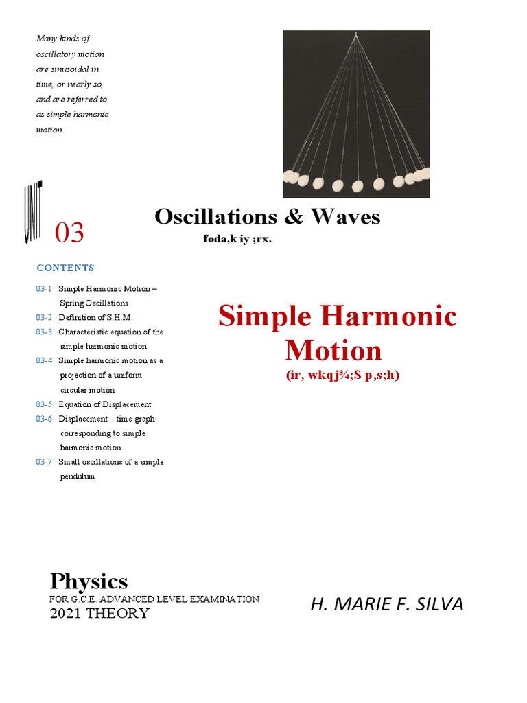 Simple Harmonic Motion Explained | PDF | Oscillation | Resonance