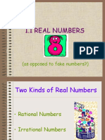 1.1 Real Numbers: (As Opposed To Fake Numbers?)