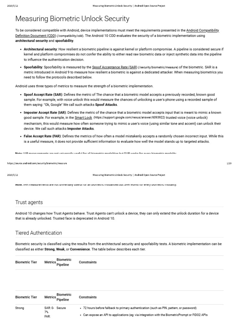 Measuring Biometric Unlock Security | PDF | Biometrics | Android ...