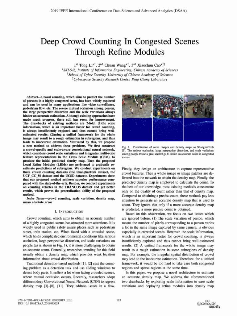 Deep Crowd Counting in Congested Scenes Through Refine Modules | PDF ...