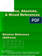 Relative, Absolute, & Mixed References