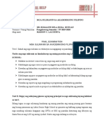 FINAL EXAMINATION Ni MARION C. LAGUERTA Sa Mga Suliranin Sa Akademikong Filipino