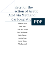 Safety For The Production of Acetic Acid PDF
