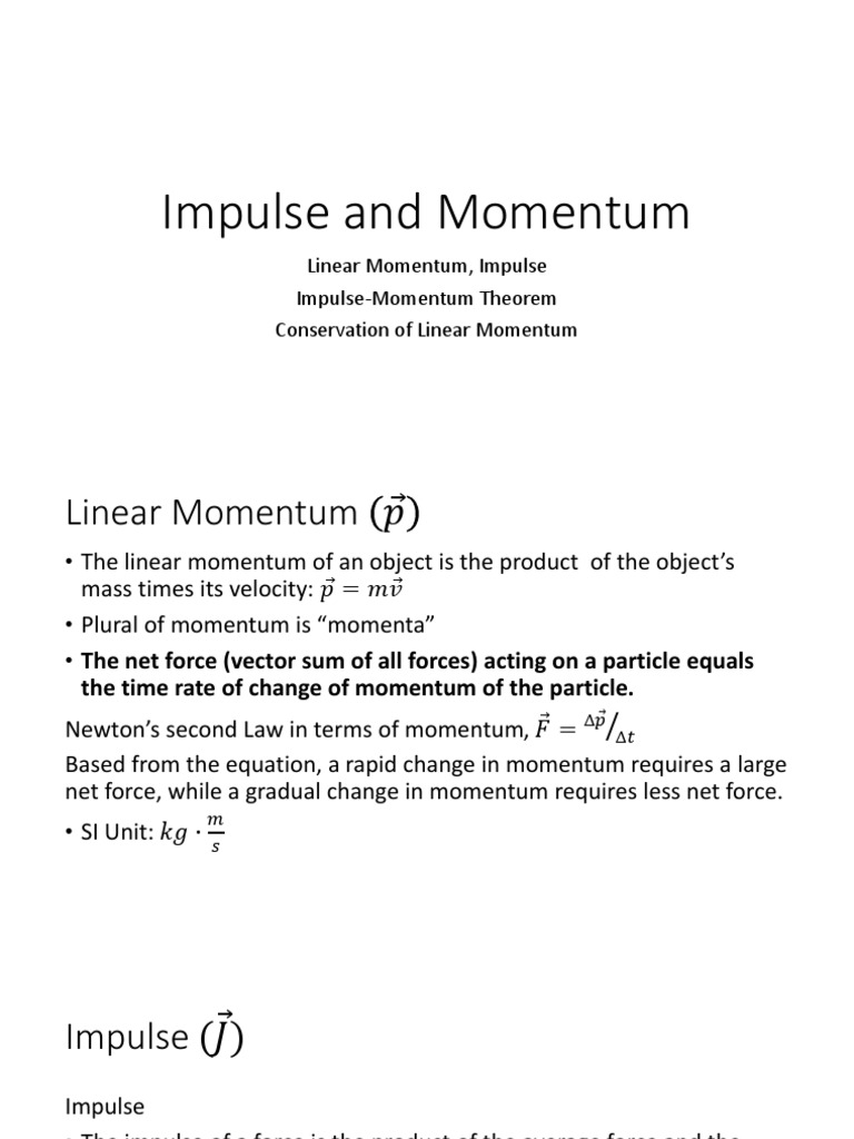 Impulse and Momentum Concepts | PDF | Momentum | Collision