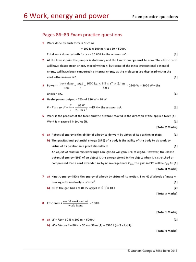 Work, Power, and Energy Problems with Solutions PDF – Your Guide to Mastering Physics Concepts