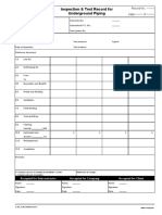 Inspection & Test Record for underground piping