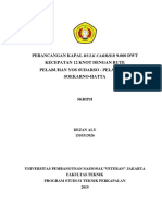 Perancangan Kapal Bulk Carrier 9.000 DWT Kecepatan 12 Knot Dengan Rute Pelabuhan Yos Sudarso - Pelabuhan Soekarno-Hatta