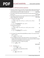 10 Resistance and Resistivity: Page 142-144 Exam Practice Questions