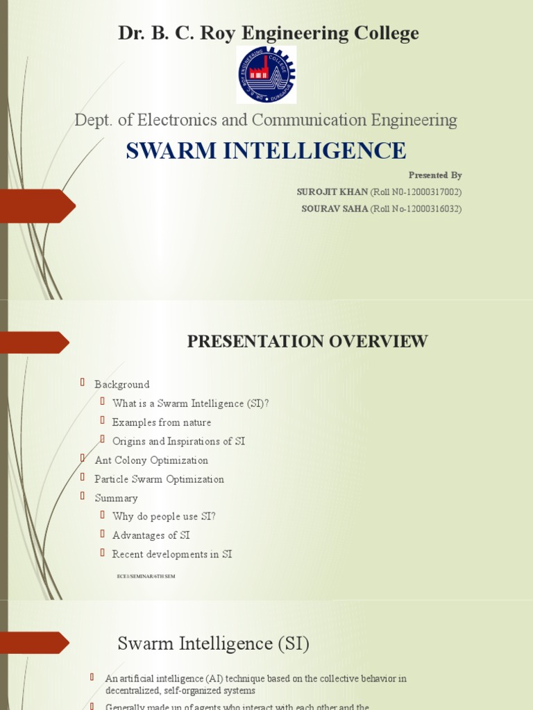 Swarm Intelligence Overview and Applications | PDF | Cybernetics ...