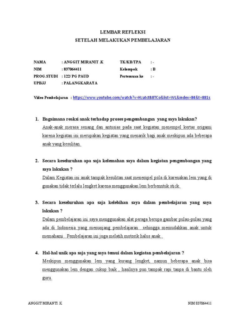 Refleksi 2 | PDF | Karier & Perkembangan