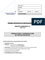 Pruebas Específicas de Certificación de Nivel: Inglés Avanzado C1