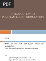 Introduction To Program Logic Formulation