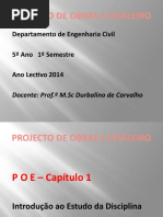 Aula 1 - PROJECTO DE OBRAS E ESTALEIRO