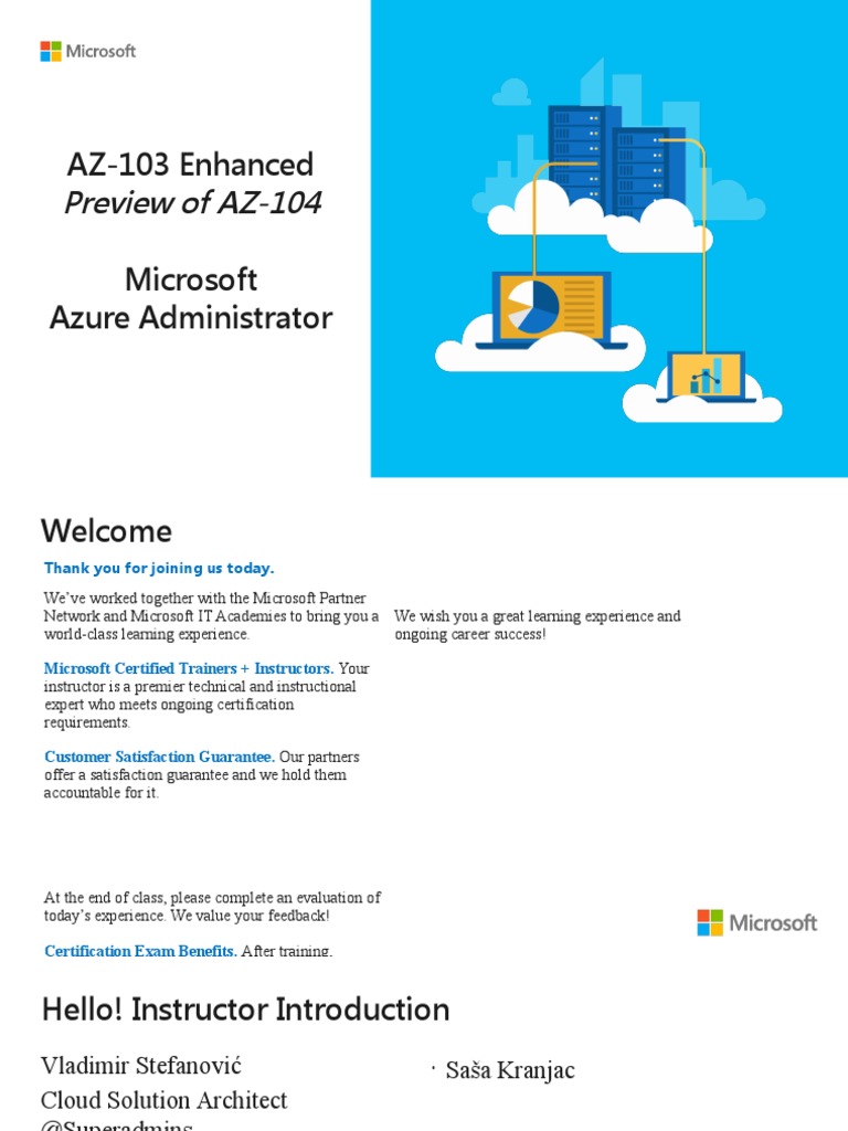 AZ-103 Azure Administrator Course Overview | PDF | Active Directory ...