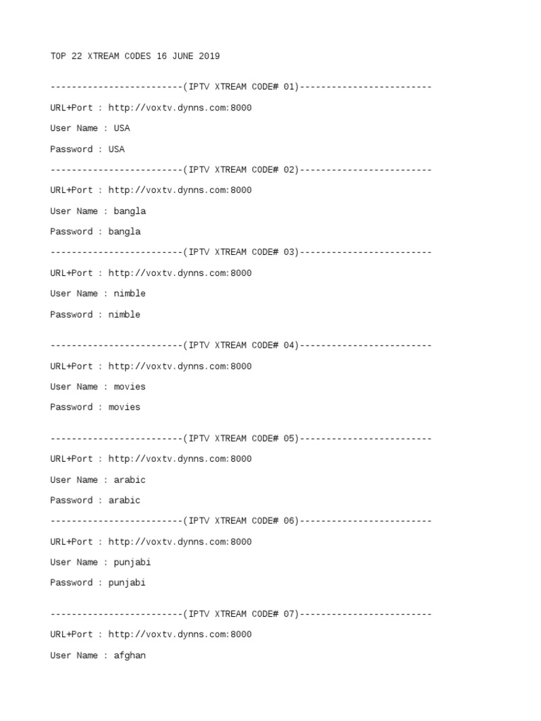 Code M3u Iptv 2023 22 Xtream Codes | PDF | Multimedia | Digital Technology
